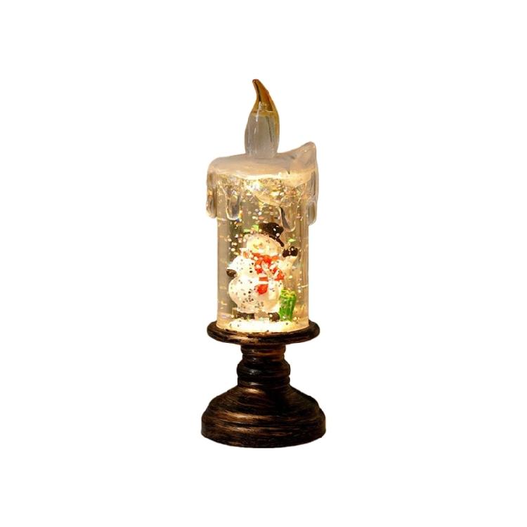 Christmas Decorations Glitter Water Globe Christmas Snow Globes Candle Shape Snowglobes Table Ornament Home Decors