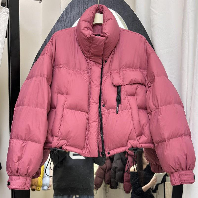 Women's 2025 Korean Style Stand Collar Thick Puffer Jacket - Petite & Stylish