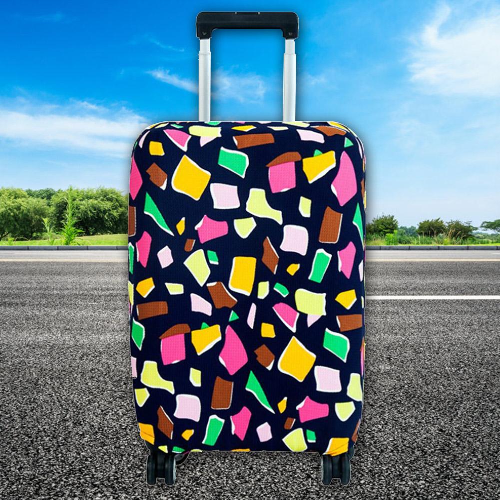 Kratzfester Staubdichter Kofferbezug Elastischer Seersucker-Druck Gepäckschutz (Geometrie, M)