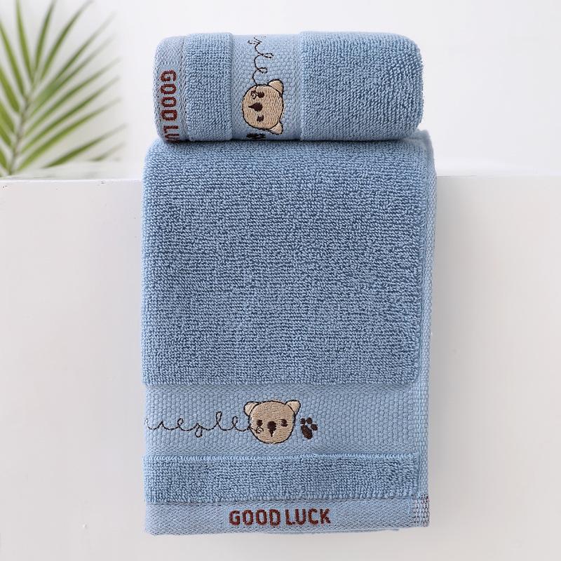 

100% Cotton Cartoon Embroidery Face Towel for Kids - Cute & Soft Baby Washcloth 25x50 cm