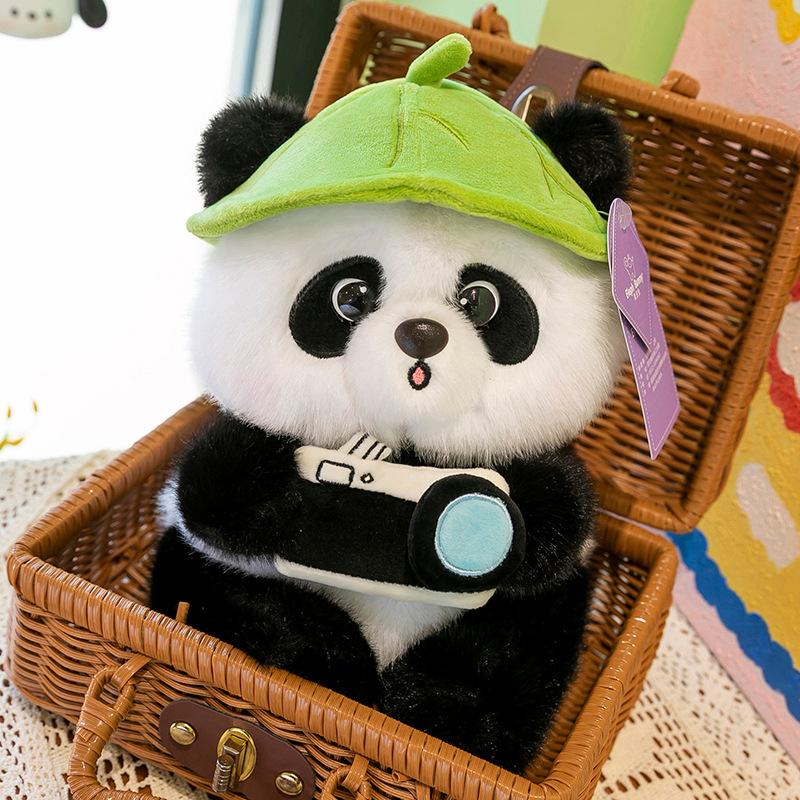Neue Kamera Panda Puppe niedliches Nationales Schatz Tier Großer Panda Plüschpuppe Geburtstagsgeschenk Panda Haus Geschenk