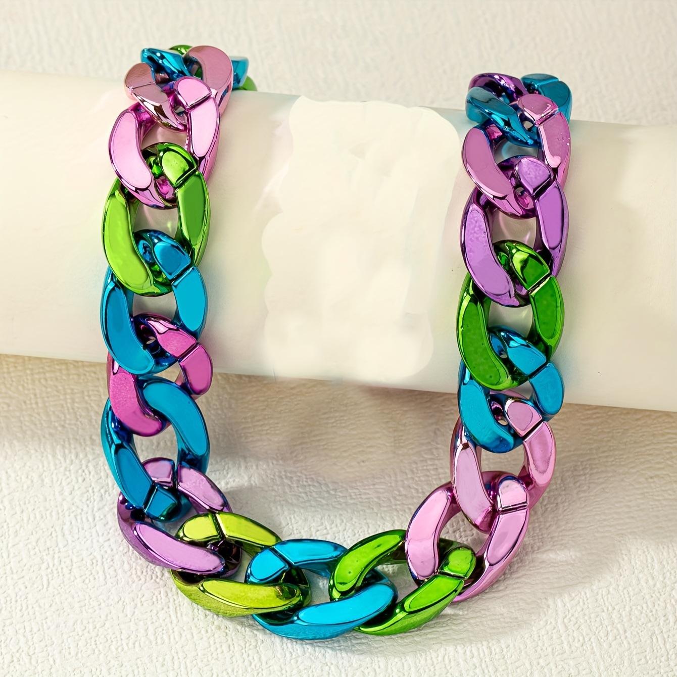 Акриловое Ожерелье Конфетных Цветов Сладкий Крутой Стиль Цепочка Модные Простые Украшения разноцветный