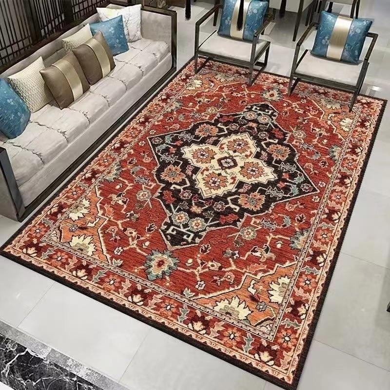 Luxury Velvet Area Mat Bohemian Persian Mat Perfect for High Flow Areas Such As Living Rooms, Bedrooms, and Indoor Spaces, Bohemian Floral Mat