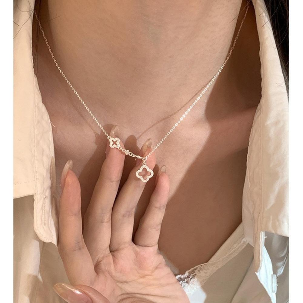 Minimalist Openwork Four-leaf Clover Necklace - New Women's Versatile Fashionable Choker