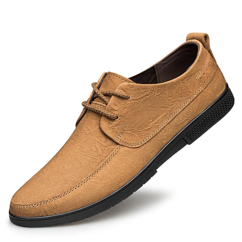 

Fashion British Style Mens Dress Genuine Leather Business Shoe Original Casual Leather Outdoor Office Antiskid Walking Shoe Oxford Shoes 47 коричневый