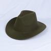 Women Men Western Cowboy Hat, Wide Curved Brim Felt Cowgirl Hat, Vintage Jazz Riding Hat, Removable Hat Belt, Head Circumference 56‑58cm