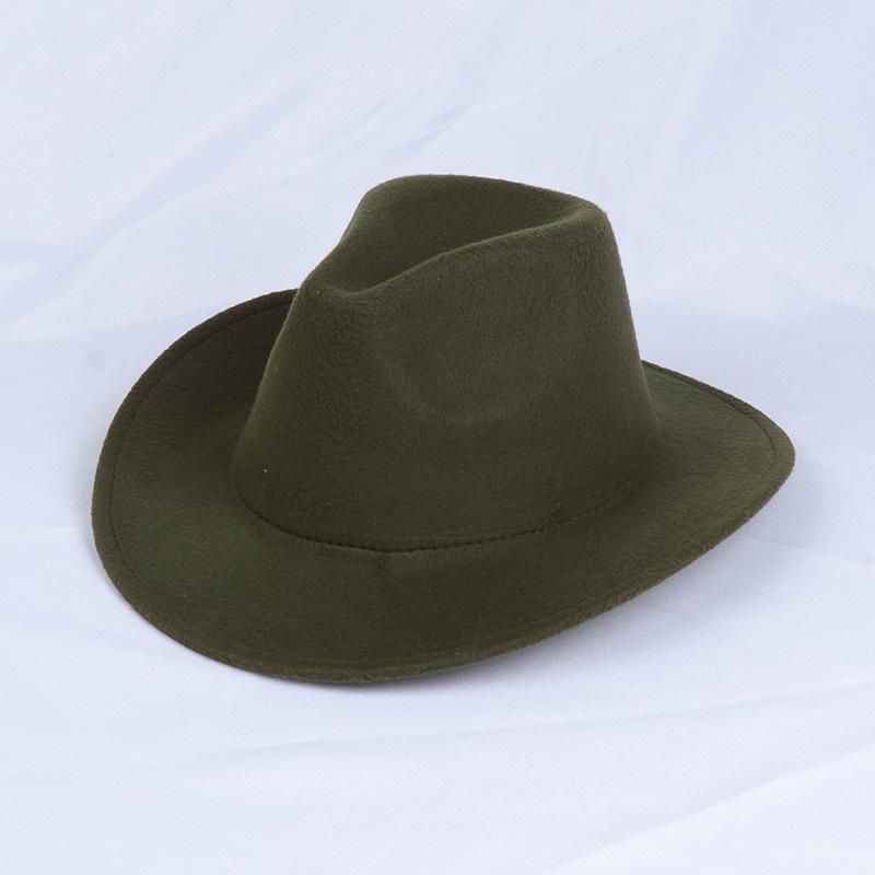 Women Men Western Cowboy Hat, Wide Curved Brim Felt Cowgirl Hat, Vintage Jazz Riding Hat, Removable Hat Belt, Head Circumference 56‑58cm