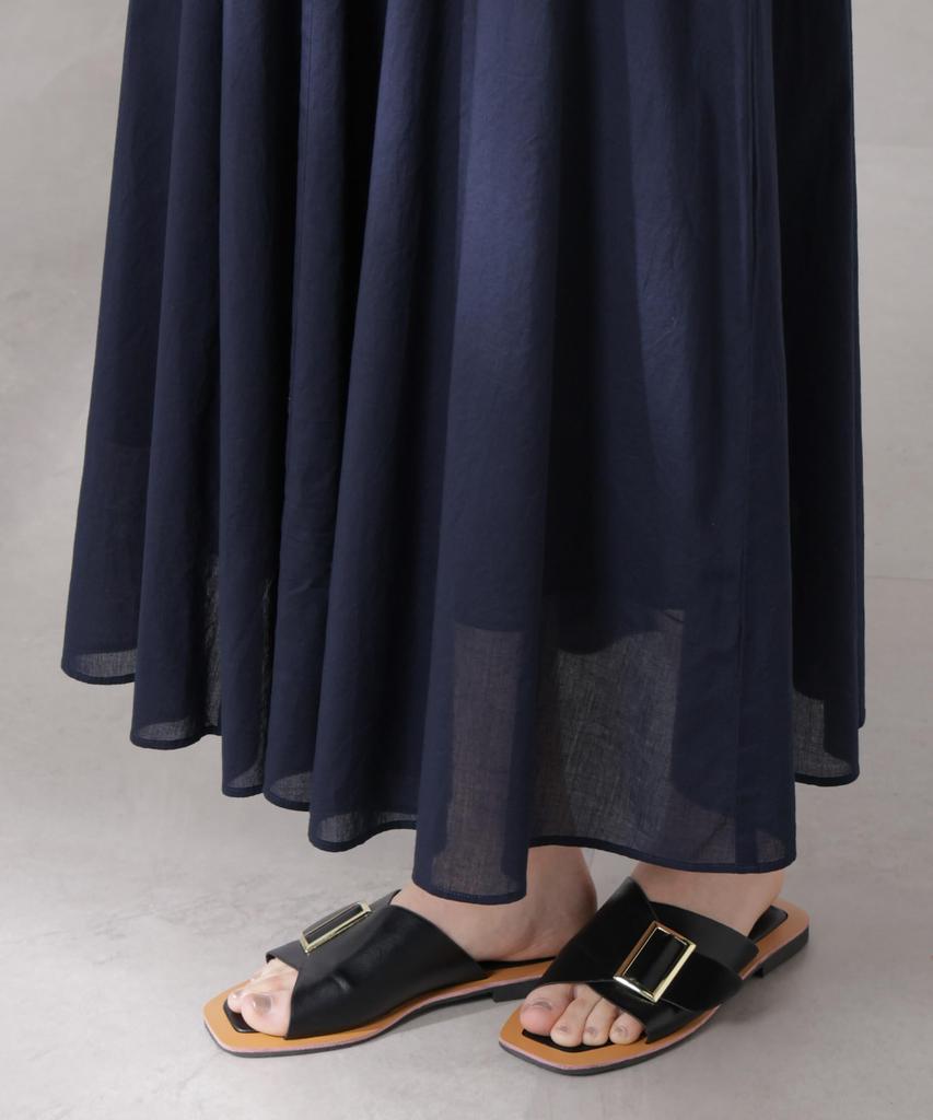 Nano Universe Made in India Cotton Flared Size S Dress, Women's, (120), Navy, 669-5119303