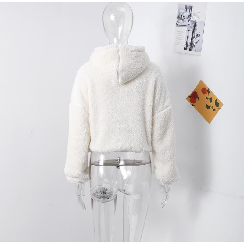 Kapuzenjacke mit lockerem Abschnitt für Damen, lässig, für Herbst und Winter, gepolstert, verdickter Reißverschluss, warmer Pullover