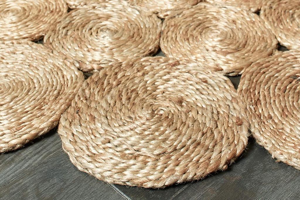 Jute Handmade Rug Round Natural Rug for Any Space Look Rustik Decor For Any Space Area