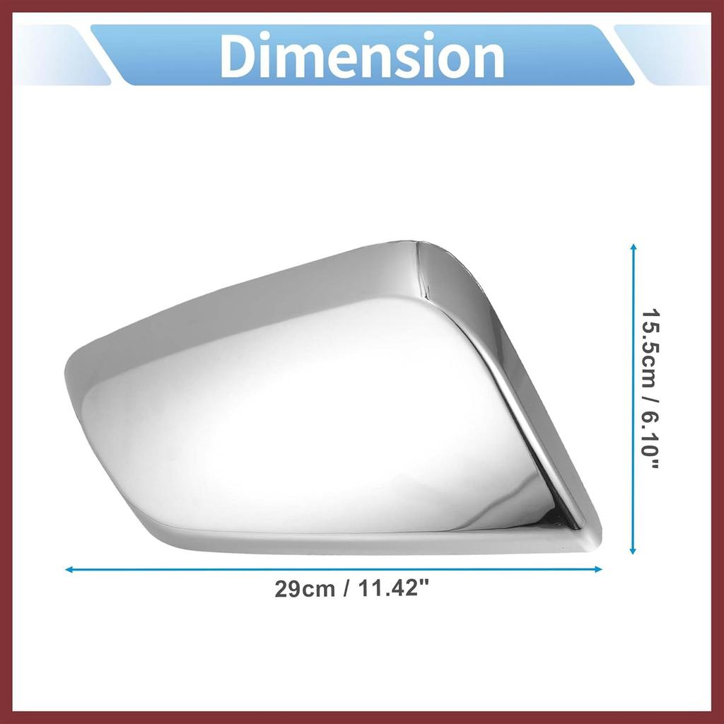 for Chevrolet Impala 2014-2020 Driver Passenger Side Mirror Covers Cap Overlay Rearview Mirror Guard Covers Silver Tone 1 Pair