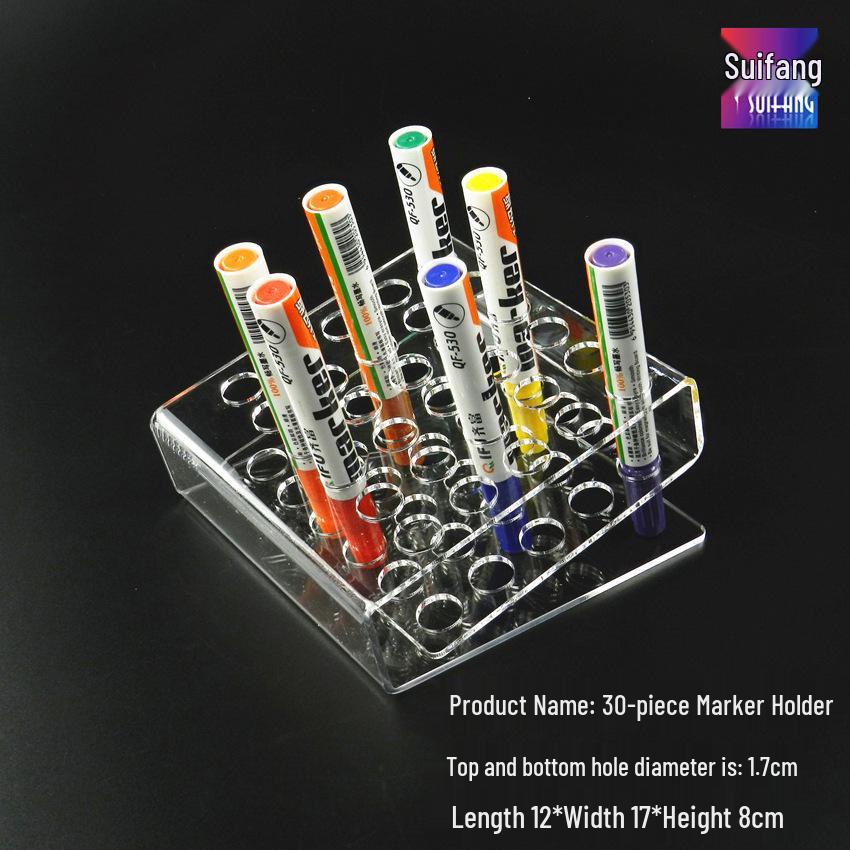 Clear Acrylic Makeup & Stationery Organizer: Pen, Eyebrow Pencil, Lip Gloss, Mascara, and Brush Holder Display Stand