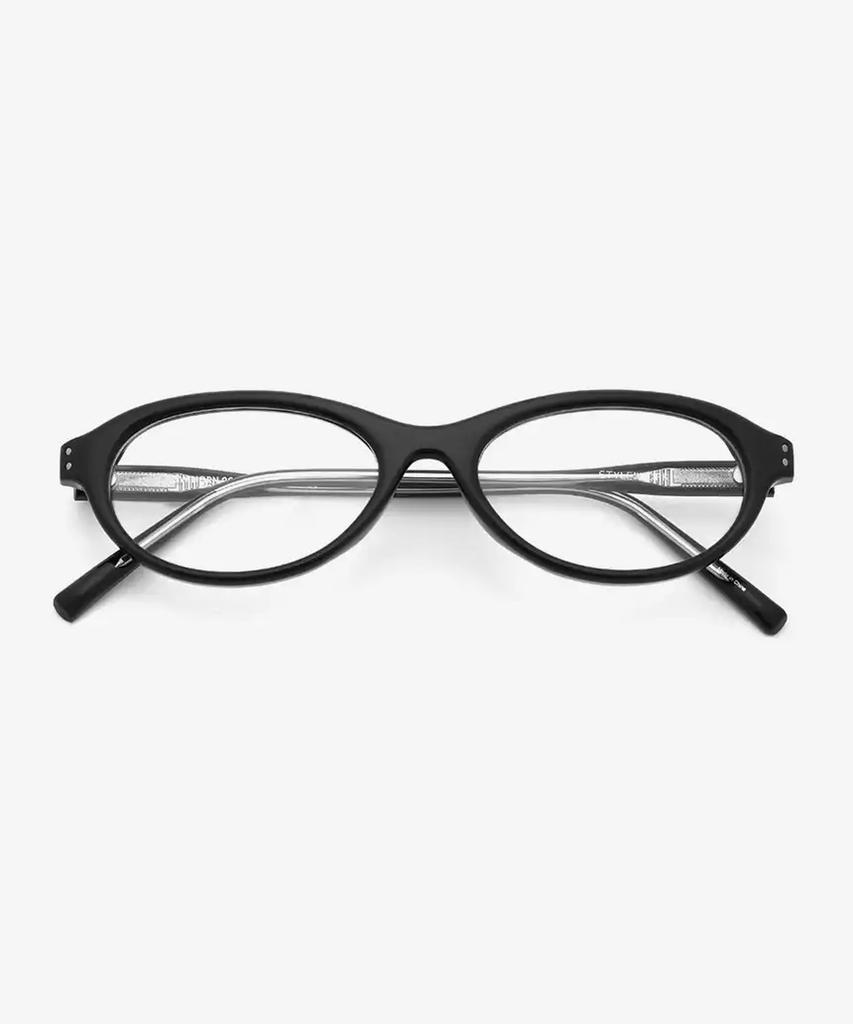 Seutailwokeu Black Oval Sw Horn 06 Bk Stylework Eyeglass Frames