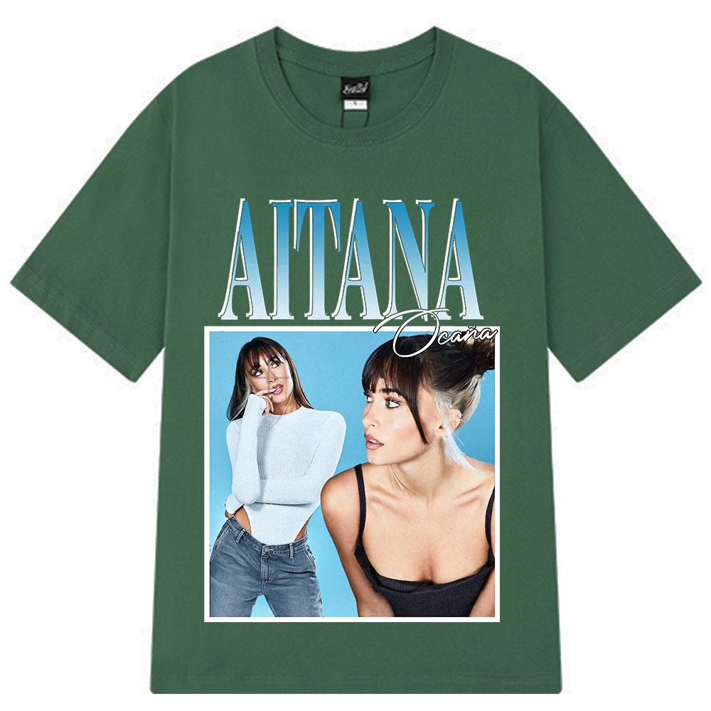 Singer Aitana Ocana Fashion Graphic T Shirt Men Women Harajuku T-shirts Cotton Aesthetic Short Sleeve O-Neck T Shirts Streetwear
