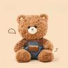 Embroidered Cartoon Cute Denim Overalls Teddy Bear Plush Toy For Gift Children