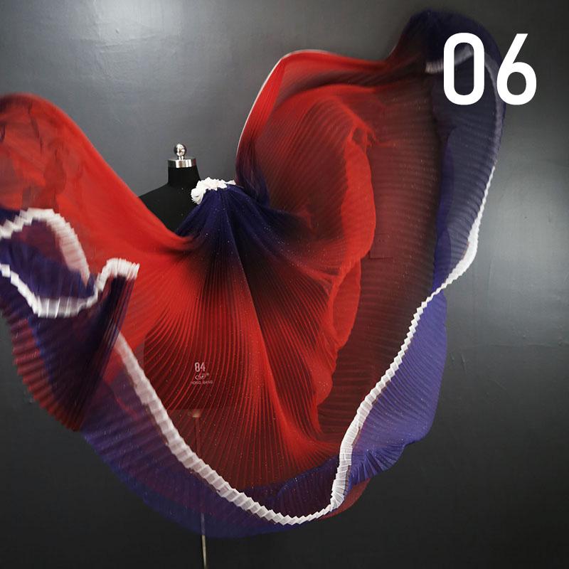 Gradient Plissee Mesh Stoff Akkordeon Plissee Stoff Für DIY Kleid Bühne Kostüm Hanfu Mode Hintergrund Decor Designer Stoff
