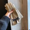 Gants chauds pour femmes en hiver Style coréen Mignon nœud Plus velours et Épais Hiver Véhicule électrique Coupe-froid Écran tactile