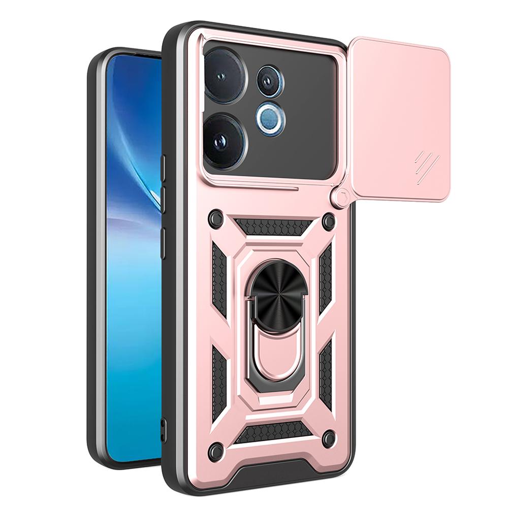Kryt Armor Funda pro VIVO V60 5G Ochranný kryt s posuvným krytem kamery, kroužkovým držákem a stojánkem, nárazuvzdorný zadní kryt