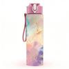 1PC Soft Pastel Cloud Swirl Abstract Gradient Art 750ml Color Plastic Sports Water Bottle Leakproof Flip Straw Lid Suitable for Sports Office Home Use