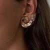Digadagu Conch Rhinestone Animal Stud Earrings Stainless Steel Geometric Earrings Women's Simple Daily Zircon Accessories