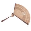 Faltfächer aus Bambus mit hohlen Handquasten Sommer Heißer Tag Kühlwerkzeug DekorationBraun