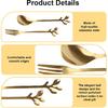 20 Pcs Gold Leaf Coffee Spoons and Forks Set, 4.7" Elegant Stainless Steel Mini Dessert Spoons and Forks for Stirring Mixing Tea, Espresso, Ice