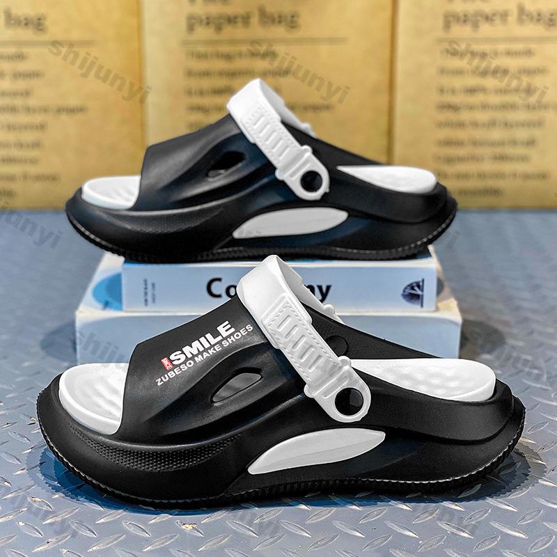 Fashion Couple Slippers 2025 Summer New Breathable Lightweight Men's Soft Sole Beach Shoes Comfortable Fashion Height Increase Sandals