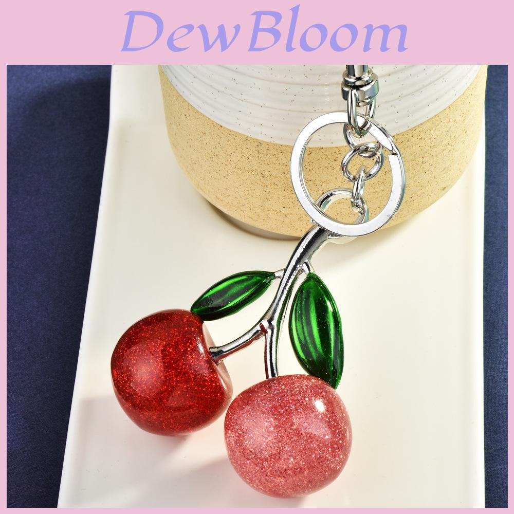 Cherry Keychain Bag Charm With Metallic Electroplating For Fashionable Car Accessories