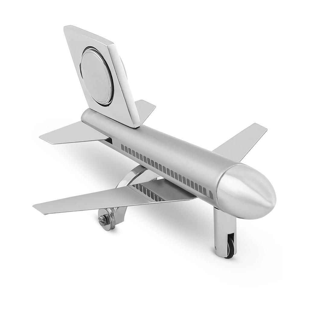 Aeroplane Miniature Desk Clock|Stylish and Elegant Timepiece for Office Table Decoration|Metal Paper Weights with Sleek Chrome Finish|Ideal Gift