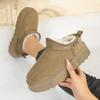 Snow Boots for Women Winter Cashmere Warm Thick Soles Without Heel-covered Hair Half Slipper Cotton Shoes for Women