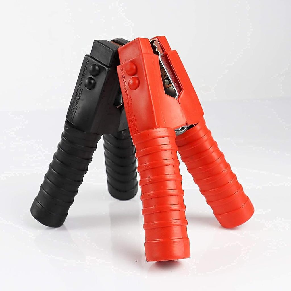 Pure Copper 1500A Jumper Cable Clamp,Heavy Duty, Replacement, Ulated Handle, Durable For Truck Car Batteries (Black + Red) 2PCS