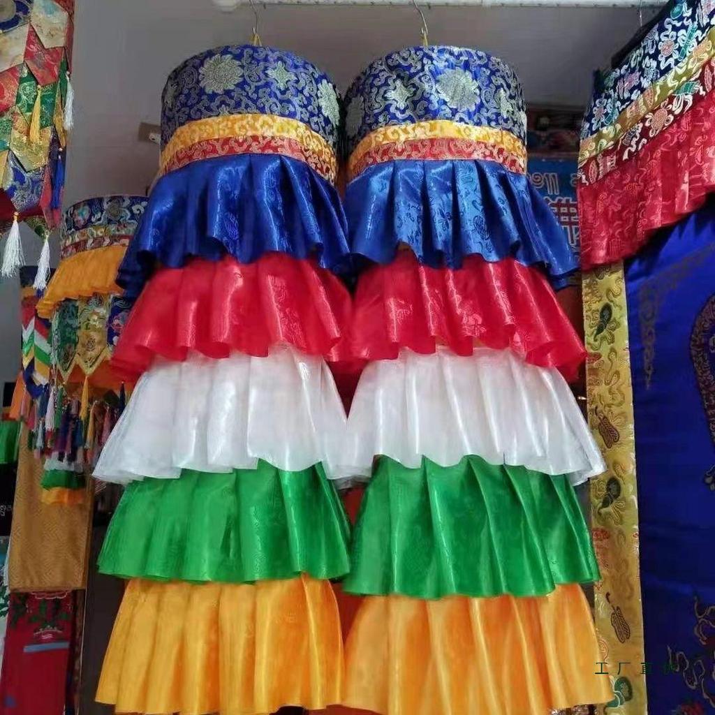 Tibetan Five-Colored Victory Banner Curtains - Buddhist Hall Wall Hanging Decoration