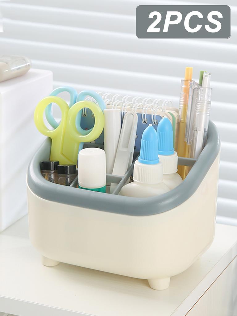 1/2 Stück Schreibtisch 6-Fächer Trapezförmiger Kreativer Stifthalter Schüler Zuhause Mini Schreibwaren Mehrzweck Diverse Aufbewahrungsbox