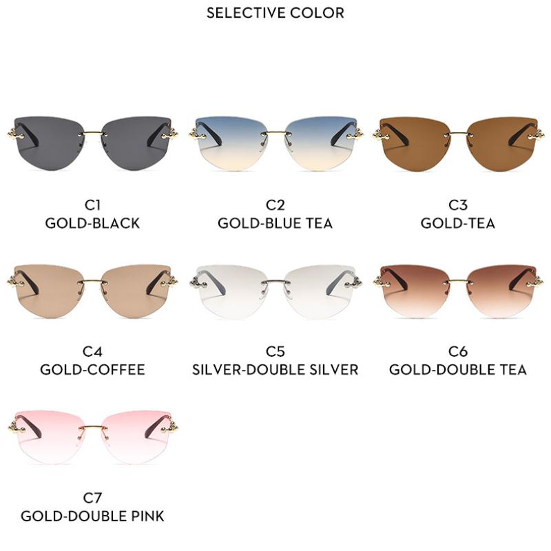 Women's sunglasses, men's and women's fashion polygonal frameless sunglasses