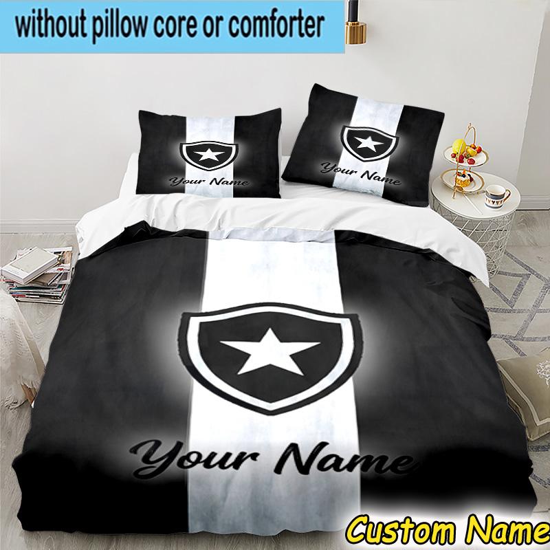 Custom Name Botafogo de Futebol Bedding Set 3PCS Duvet Cover Closure Includes 1 Duvet Cover & 2 Pillowcases for All Seasons Bedroom Decor