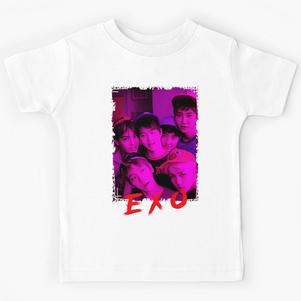 EXO Kpop Group Members Purple Korean Kpop RGB Color Kids T-Shirt 140