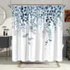 Elegant Blue & White Wisteria Shower Curtain - Watercolor Design,Delicate Leaves, Stylish Bathroom Decor, All-Season