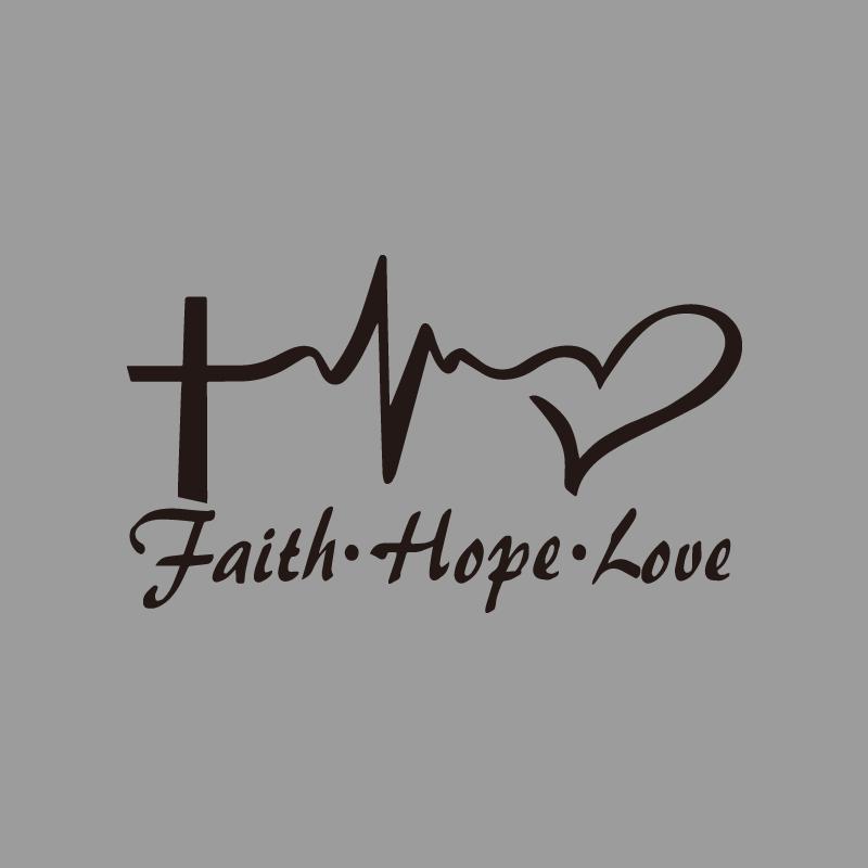 Faith Hope love Let love and hope never die creative&funny stickers for cartoon fans&lover,high quality for car trucks laptops