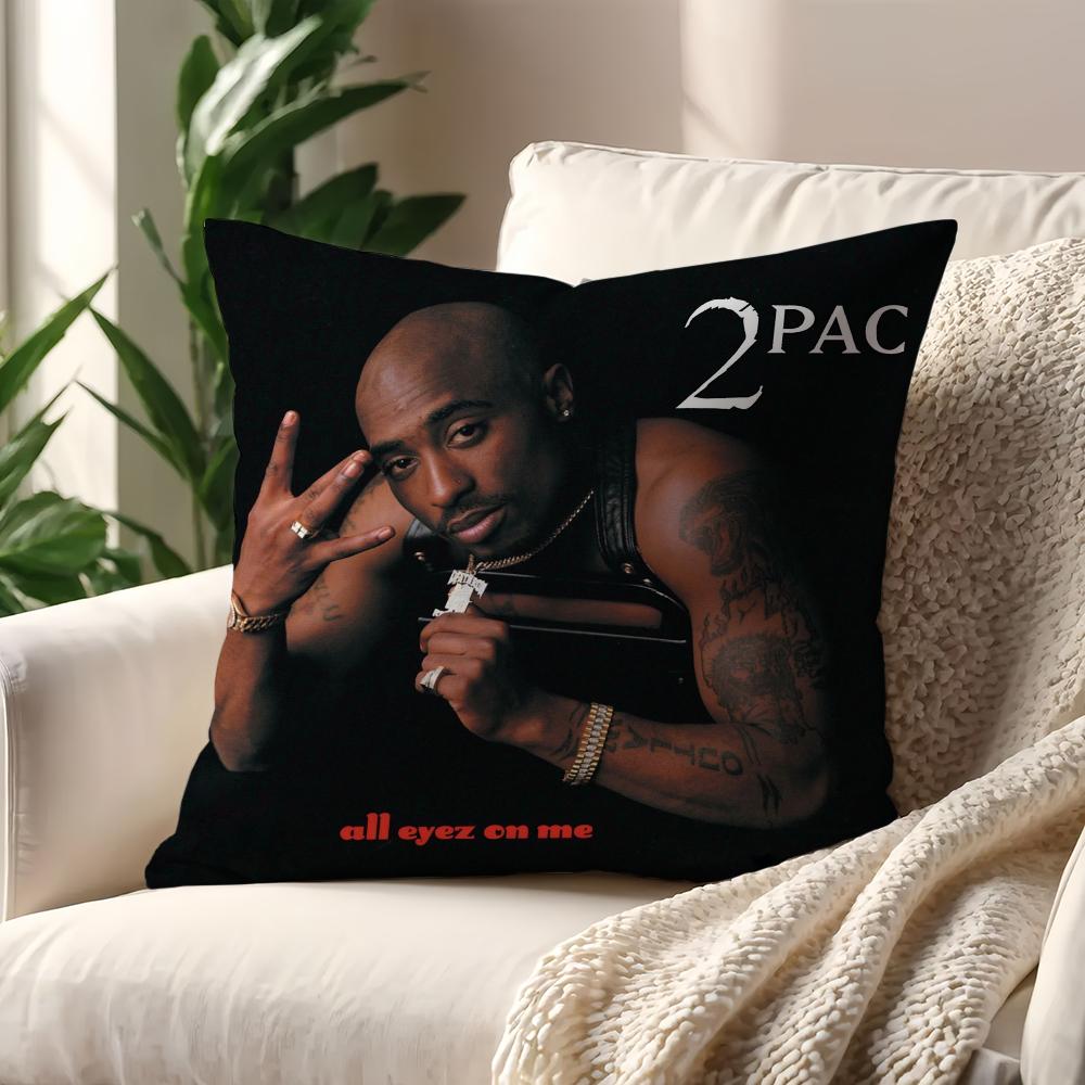 Подушка с принтом рэпера 2PAC Тупака Шакура Наволочка Декор Комнаты Дома Дивана Гостиной Офиса Автомобиля Нордическая Простота 12x12Inch