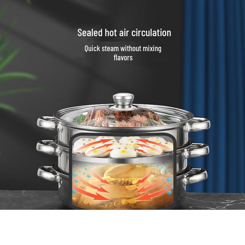 Wutuo Thickened Stainless Steel Double-Layer Household Steamer