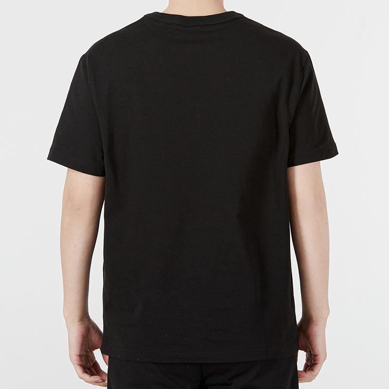 Puma Embossed Color Block Logo Round Neck Short Sleeve T-Shirt Unisex Tops Black 536781-01