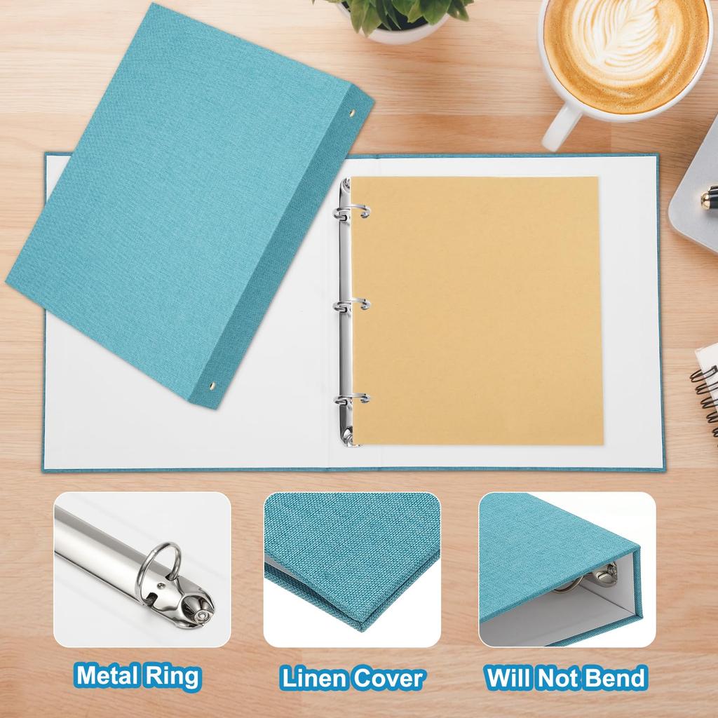 PATIKIL 3-Ring Binders, A4 Size, Set of 2, Sky Blue, for Business, Home, and Classroom Use