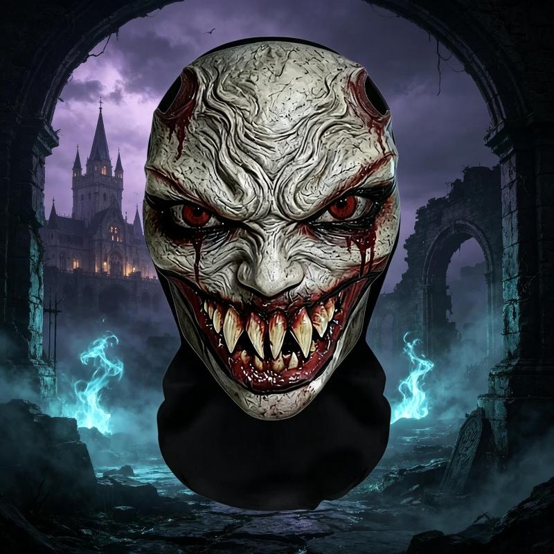 1Pcs Horror Skull Zombie Full Face Mask Breathable Mesh Headgear Cosplay Prop For Halloween Party Prank Carnival Costume