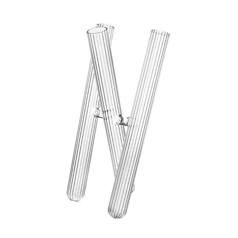 

3/4 Прозорі Смугасті Рифлені Скляні Пробірки Вази для Квіткових Композицій Контейнер для Рослин Домашній Офісний Декор