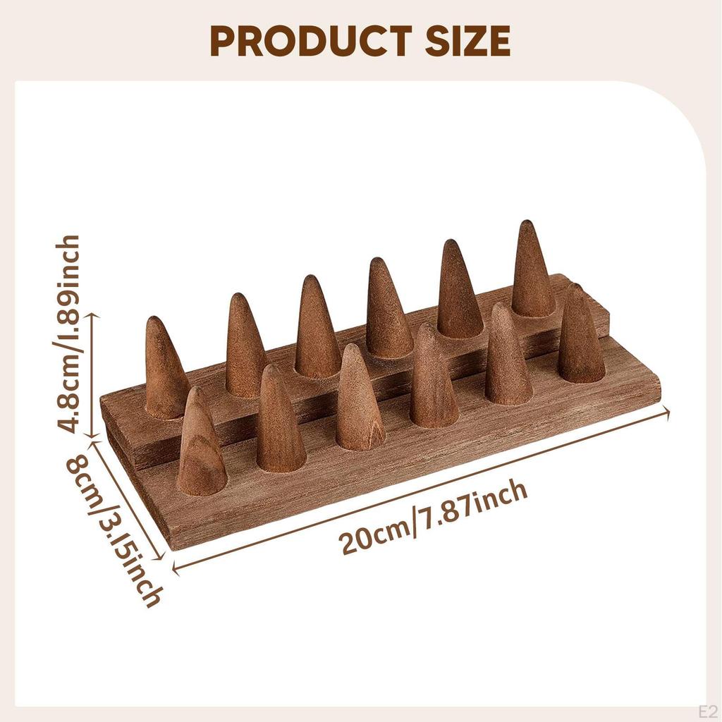 12 Fingers Wood Display Stand Organizer Craft Gift Compact Showcase, Space Saving for Dressing