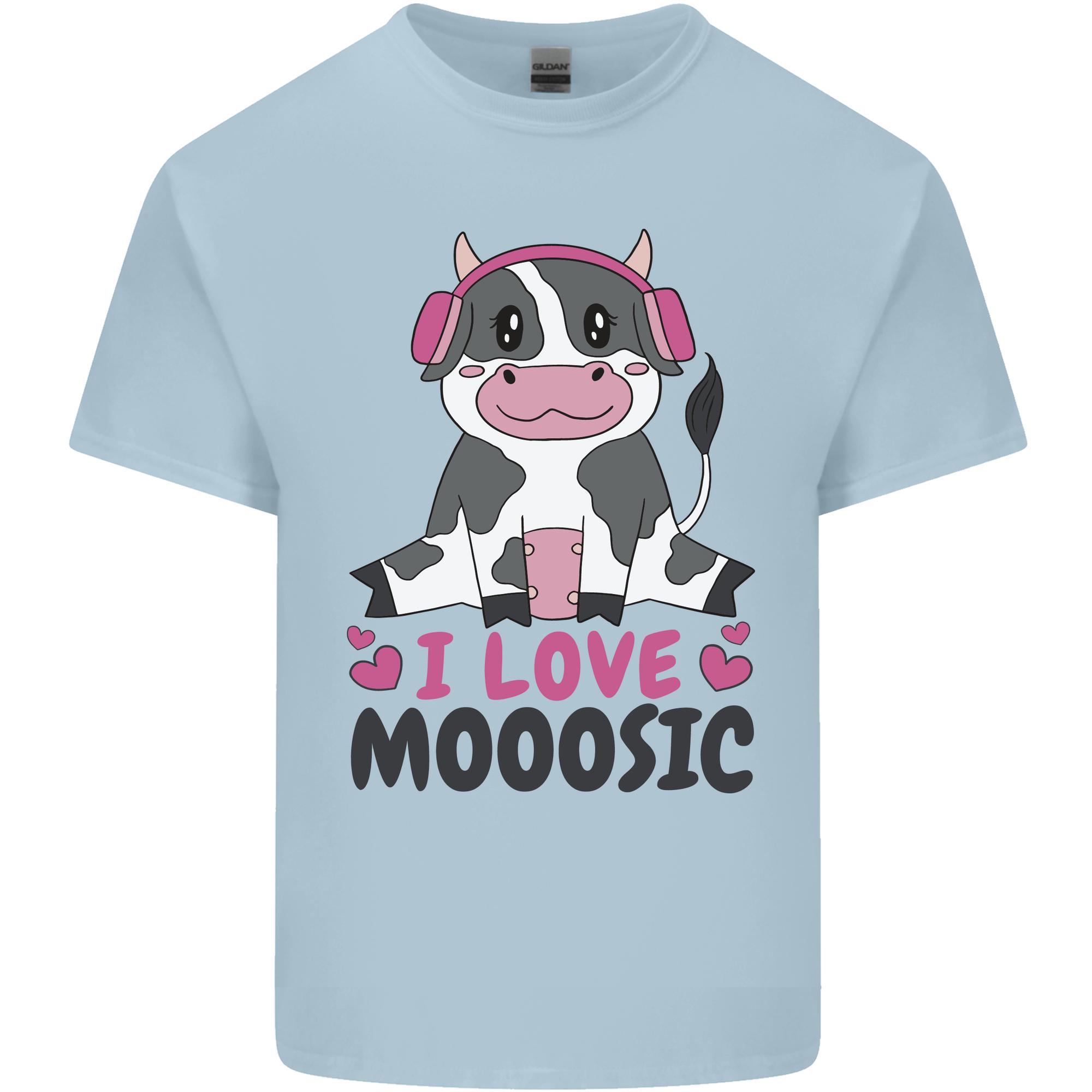 I Love Mooosic Funny Cow DJ Unisexs Light Cotton TShirt S