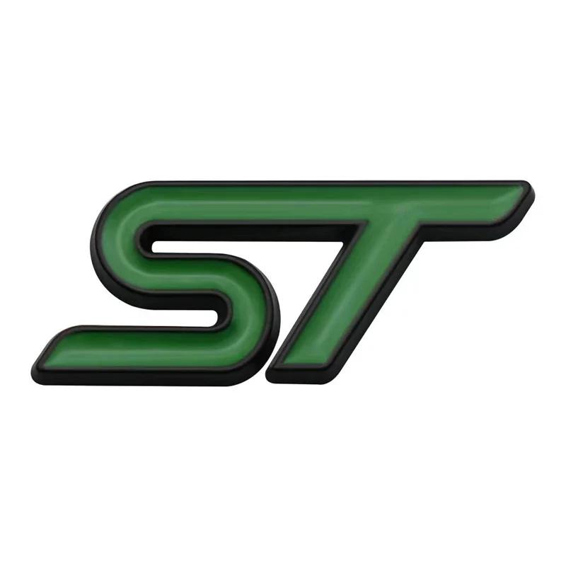 djsh6 3D Metal ST Letters Car Steering Wheel Emblem Badge Sticker for Ford ST Fiesta Focus Edition KUGA Mondeo Focus X 2 3