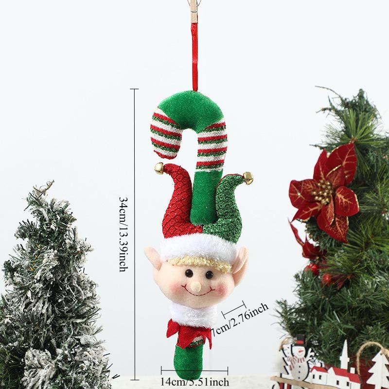 1pcs Christmas Elf Plush Doll Fabric Christmas Tree Hanging Ornament for Kids Window Hotel Decoration Desktop Decoration