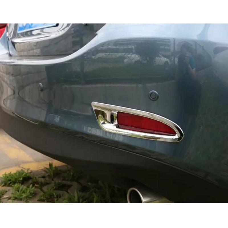 For Mazda6 Mazda 6 Atenza 2014 2015 2016 2017 2018  Car Detector ABS Trim Back Tail Rear Fog Light Lamp Frame Stick 2PCs