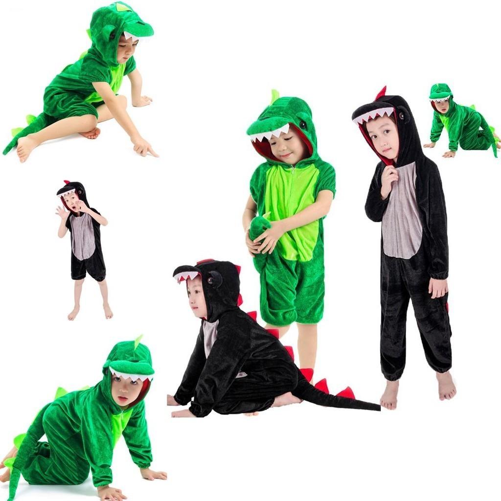 Vibrant Unisex Halloween Dinosaur Costume Crocodile Jumpsuit For Kids Cosplay Events